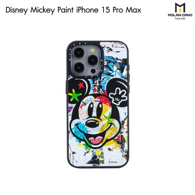 MOLAN CANO รุ่น iPhone 15/15 Pro max Case printing เคสลาย Mickey Mouse ลิขสิทธิ์แท้100% สำหรับไอโฟน เคส กันกระแทก-ขอบดำ