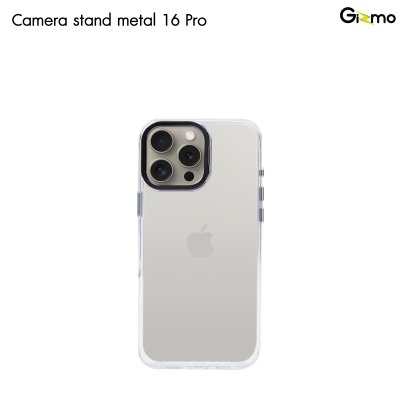 Gizmo Camera Stand Metal iPhone 16/16+/16pro/16Pro max เคสใส กรอบล้อมกล้องโลหะมีขาตั้ง กันรอยขีดข่วน กันกระแทก ซีรีย์ 16