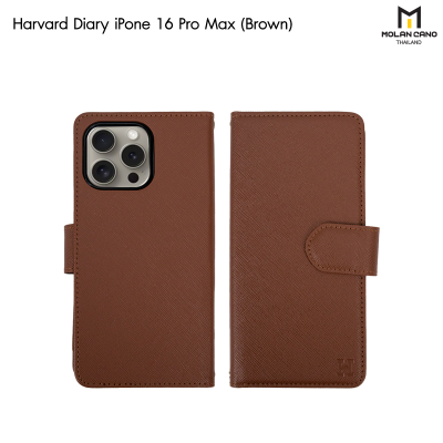HANA Harvard Diary Case เคสฝาพับมีช่องใส่บัตร iPhone สำหรับไอโฟน 16/16+/16pro/16promax
