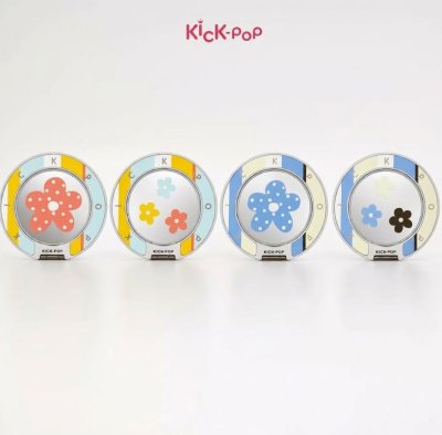 Kickpop Magpop Ring Kickstand Colorful Stripe Flower แหวนแม่เหล็กติดมือถือพร้อมกระจกเงาและขาตั้ง MagSafe