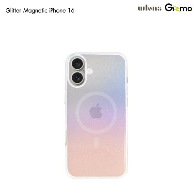 Wlons Glitter Magnetic Case เคสใสกลิตเตอร์ โฮโลแกรมไล่สี สำหรับไอโฟน 16/16+/16pro/16promax
