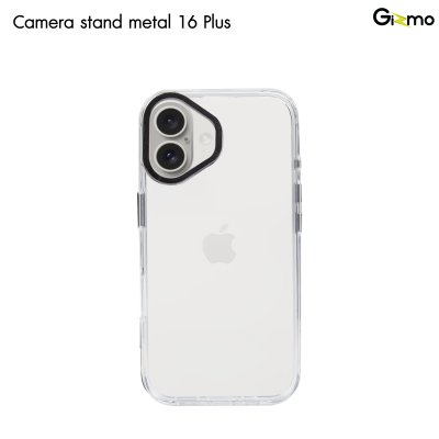 Gizmo Camera Stand Metal iPhone 16/16+/16pro/16Pro max เคสใส กรอบล้อมกล้องโลหะมีขาตั้ง กันรอยขีดข่วน กันกระแทก ซีรีย์ 16