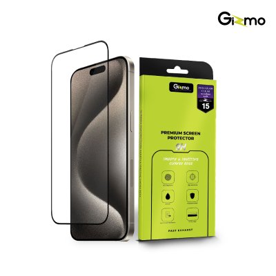 Gizmo Film ฟิล์มกระจกใสนิรภัย 2 ชั้น สำหรับ 15,15 plus,15 pro,15 pro max ป้องกันระดับ 9H รับประกัน 120 วัน
