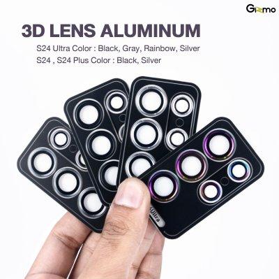 Gizmo ฟิล์มเลนส์ 3D for Samsung S24 รุ่น Aluminum ring  s24, s24 plus ,s24 ultra Protector ปกป้องมากถึง3เท่า