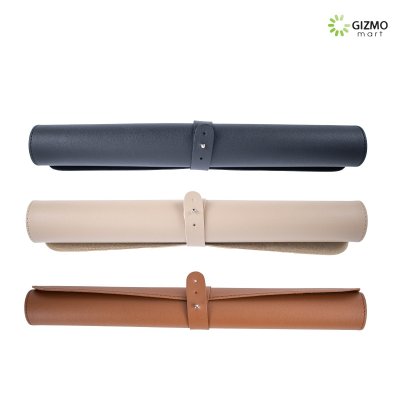 Mouse Pad Leather Mat แผ่นรองเมาส์หนังขนาดใหญ่ พร้อมสายรัด สามารถม้วนเก็บได้