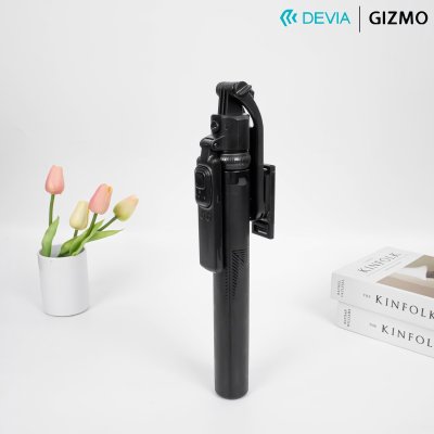 Devia ไม้เซลฟี่อัจฉริยะระบบติดตาม AI Face Tracking Selfie-Stick+Streaming Stand Black