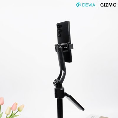 Devia ไม้เซลฟี่อัจฉริยะระบบติดตาม AI Face Tracking Selfie-Stick+Streaming Stand Black