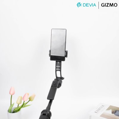 Devia ไม้เซลฟี่อัจฉริยะระบบติดตาม AI Face Tracking Selfie-Stick+Streaming Stand Black