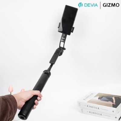 Devia ไม้เซลฟี่อัจฉริยะระบบติดตาม AI Face Tracking Selfie-Stick+Streaming Stand Black