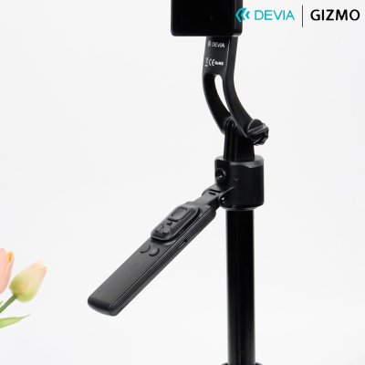 Devia ไม้เซลฟี่อัจฉริยะระบบติดตาม AI Face Tracking Selfie-Stick+Streaming Stand Black