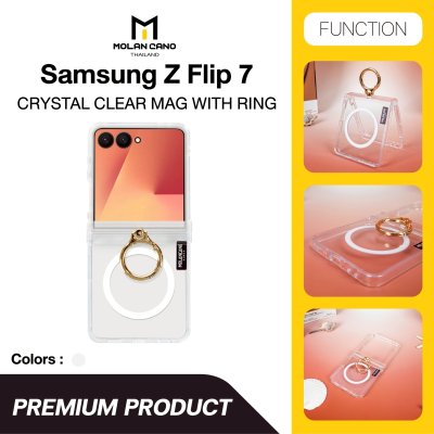 Molan Cano Z Flip7 เคสใส Magsafe พร้อมวงแหวน Ring