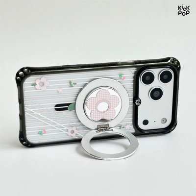 Kickpop Magpop Ring Kickstand Pop Flower แหวนแม่เหล็กติดมือถือพร้อมกระจกเงาและขาตั้ง MagSafe