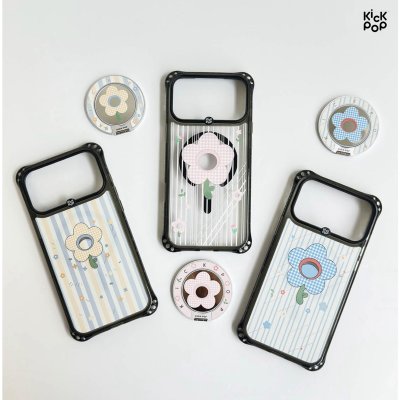 Kickpop Magpop Ring Kickstand Pop Flower แหวนแม่เหล็กติดมือถือพร้อมกระจกเงาและขาตั้ง MagSafe