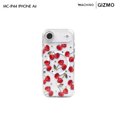 Machino Crystal Clear MagSafe Cherry Case for iPhone 17 เคสใสลายเชอร์รี่ติดคริสตัล