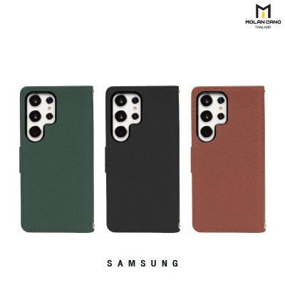Molan Cano Harvard Diary Case เคสฝาพับมีช่องใส่บัตร Samsung S23 Ultra/S24/S24+/S24 Ultra