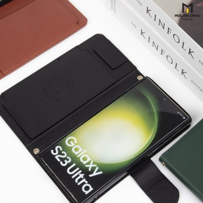 Molan Cano Harvard Diary Case เคสฝาพับมีช่องใส่บัตร Samsung S23 Ultra/S24/S24+/S24 Ultra