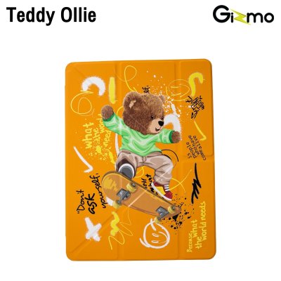 Gizmo Case Teddy เคสลายน้องหมี (ทักแชทบอกรุ่น-สี) แบบฝาพับด้วยแม่เหล็ก 5 พับ หลังใส มีช่องเก็บปากกา รุ่น Multi stand