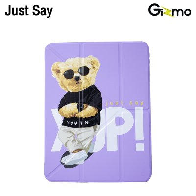 Gizmo Case Teddy เคสลายน้องหมี (ทักแชทบอกรุ่น-สี) แบบฝาพับด้วยแม่เหล็ก 5 พับ หลังใส มีช่องเก็บปากกา รุ่น Multi stand