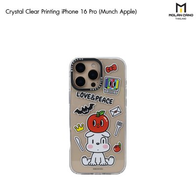 MOLAN CANO Crystal Clear Printing Case รุ่น iPhone 16/16+/16pro/16Pro Max เคสไอโฟน เคสกันรอย-ขอบสีใสสกีนลาย