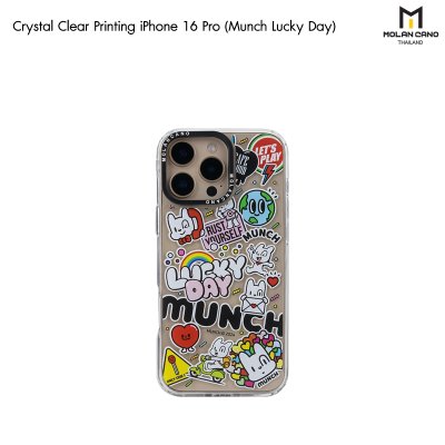 MOLAN CANO Crystal Clear Printing Case รุ่น iPhone 16/16+/16pro/16Pro Max เคสไอโฟน เคสกันรอย-ขอบสีใสสกีนลาย