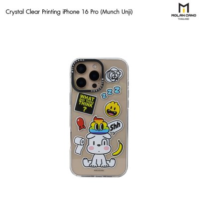 MOLAN CANO Crystal Clear Printing Case รุ่น iPhone 16/16+/16pro/16Pro Max เคสไอโฟน เคสกันรอย-ขอบสีใสสกีนลาย