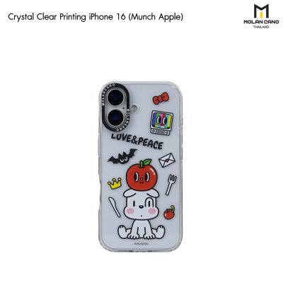 MOLAN CANO Crystal Clear Printing Case รุ่น iPhone 16/16+/16pro/16Pro Max เคสไอโฟน เคสกันรอย-ขอบสีใสสกีนลาย
