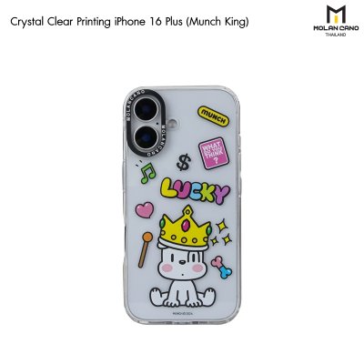 MOLAN CANO Crystal Clear Printing Case รุ่น iPhone 16/16+/16pro/16Pro Max เคสไอโฟน เคสกันรอย-ขอบสีใสสกีนลาย