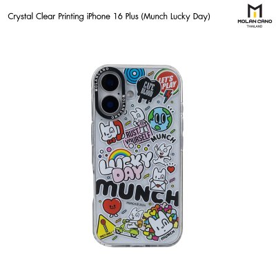 MOLAN CANO Crystal Clear Printing Case รุ่น iPhone 16/16+/16pro/16Pro Max เคสไอโฟน เคสกันรอย-ขอบสีใสสกีนลาย
