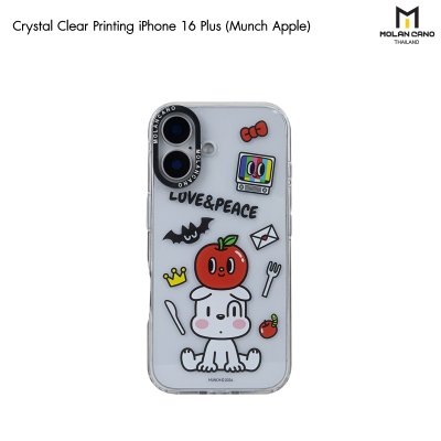 MOLAN CANO Crystal Clear Printing Case รุ่น iPhone 16/16+/16pro/16Pro Max เคสไอโฟน เคสกันรอย-ขอบสีใสสกีนลาย