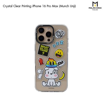 MOLAN CANO Crystal Clear Printing Case รุ่น iPhone 16/16+/16pro/16Pro Max เคสไอโฟน เคสกันรอย-ขอบสีใสสกีนลาย