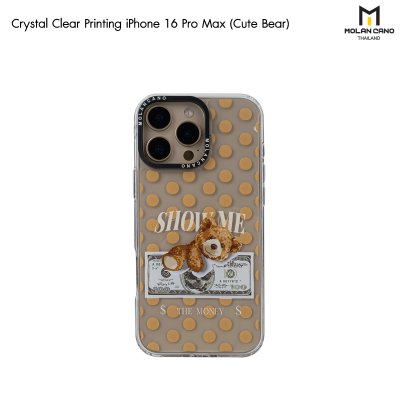 MOLAN CANO Crystal Clear Printing Case รุ่น iPhone 16/16+/16pro/16Pro Max เคสไอโฟน เคสกันรอย-ขอบสีใสสกีนลาย