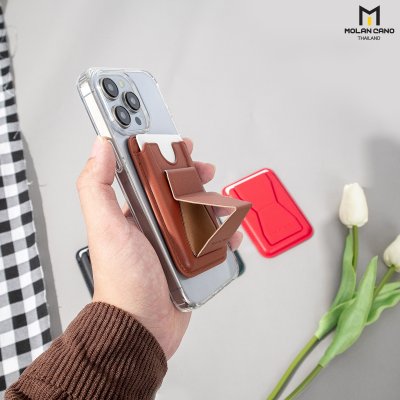 Molan Hana ขาตั้ง MagSafe ใส่บัตรได้ หนังพรีเมี่ยม