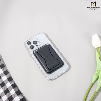 Molan Hana ขาตั้ง MagSafe ใส่บัตรได้ หนังพรีเมี่ยม