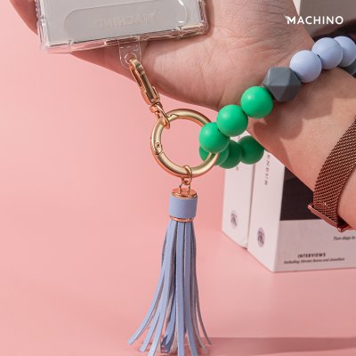 MACHINO สายคล้องมือ Universal Hand Wrist Strap Metal+Silicone Beads+Vagan Leather (MC-SH04)