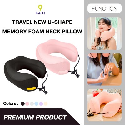KA-O Travel New U-Shape Memory Foam Neck Pillow หมอนรองคอเมมโมรี่โฟมทรงสูง ดีไซน์ 3D กระชับต้นคอ