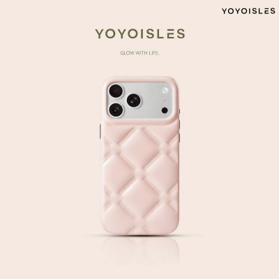 YOYOISLES Cloud Series Case iPhone 17 Pro Max เคสโทรศัพท์ลายตารางนูน 3D สไตล์มินิมอลหรูหรา