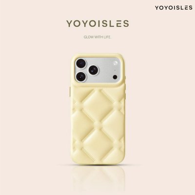 YOYOISLES Cloud Series Case iPhone 17 Pro Max เคสโทรศัพท์ลายตารางนูน 3D สไตล์มินิมอลหรูหรา