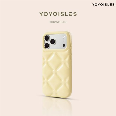 YOYOISLES Cloud Series Case iPhone 17 Pro Max เคสโทรศัพท์ลายตารางนูน 3D สไตล์มินิมอลหรูหรา