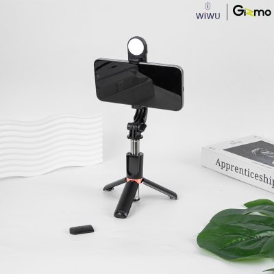 WiWU ไม้เซลฟี่พกพาขนาดเล็ก mini portable selfie stick fill light รุ่น Wi-SE011