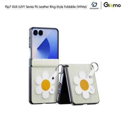 DuxDucis Luvy เคสหนัง Z Flip7 ลาย 3D พร้อมสายคล้องมือ