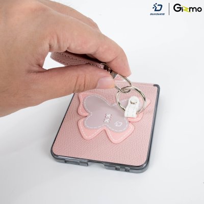 DuxDucis Luvy เคสหนัง Z Flip7 ลาย 3D พร้อมสายคล้องมือ