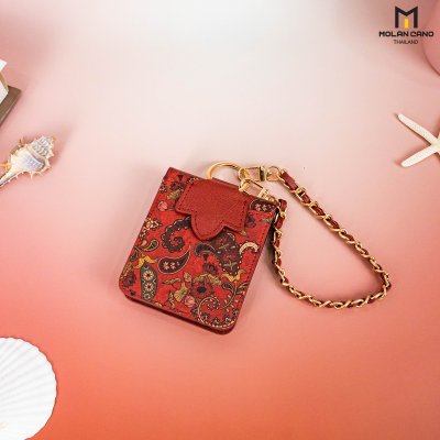 Molan Cano Paisley เคสหนัง Z Flip7 ลายดอกไม้ มีที่ใส่บัตร