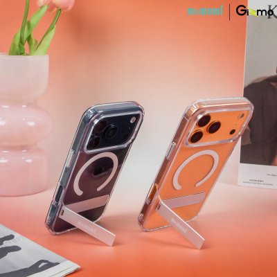 เคสใสมีขาตั้ง Memumi Crystal Clear Magnetic Bracket iPhone17