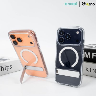 เคสใสมีขาตั้ง Memumi Crystal Clear Magnetic Bracket iPhone17