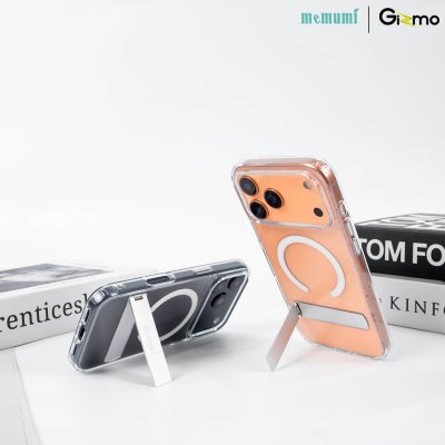 เคสใสมีขาตั้ง Memumi Crystal Clear Magnetic Bracket iPhone17