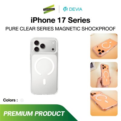 เคสใส Devia Pure Clear Series Magnetic Shockproof iPhone 17 Pro Max