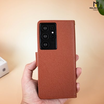 HANA Harvard Diary Case เคสฝาพับมีช่องใส่บัตร Samsung สำหรับซัมซุง S25 Ultra