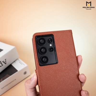 HANA Harvard Diary Case เคสฝาพับมีช่องใส่บัตร Samsung สำหรับซัมซุง S25 Ultra