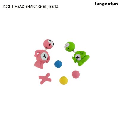 Fungoofun DIY Jibbitz Head Shaking ตัวการ์ตูนติดกระเป๋าส่ายหัวได้ ตัวติดหมุดล็อกคู่ซิลิโคนพรีเมียม