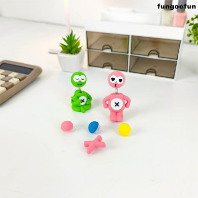 Fungoofun DIY Jibbitz Head Shaking ตัวการ์ตูนติดกระเป๋าส่ายหัวได้ ตัวติดหมุดล็อกคู่ซิลิโคนพรีเมียม